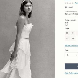 Anthropologie Amur Top and Skirt